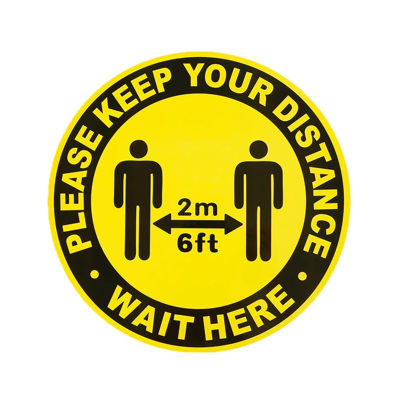 

10pcs Social Distancing Sticker Notice Keep Distance PVC Non Slip Self Adhesive Safety Sign Subway Station Supermarket School