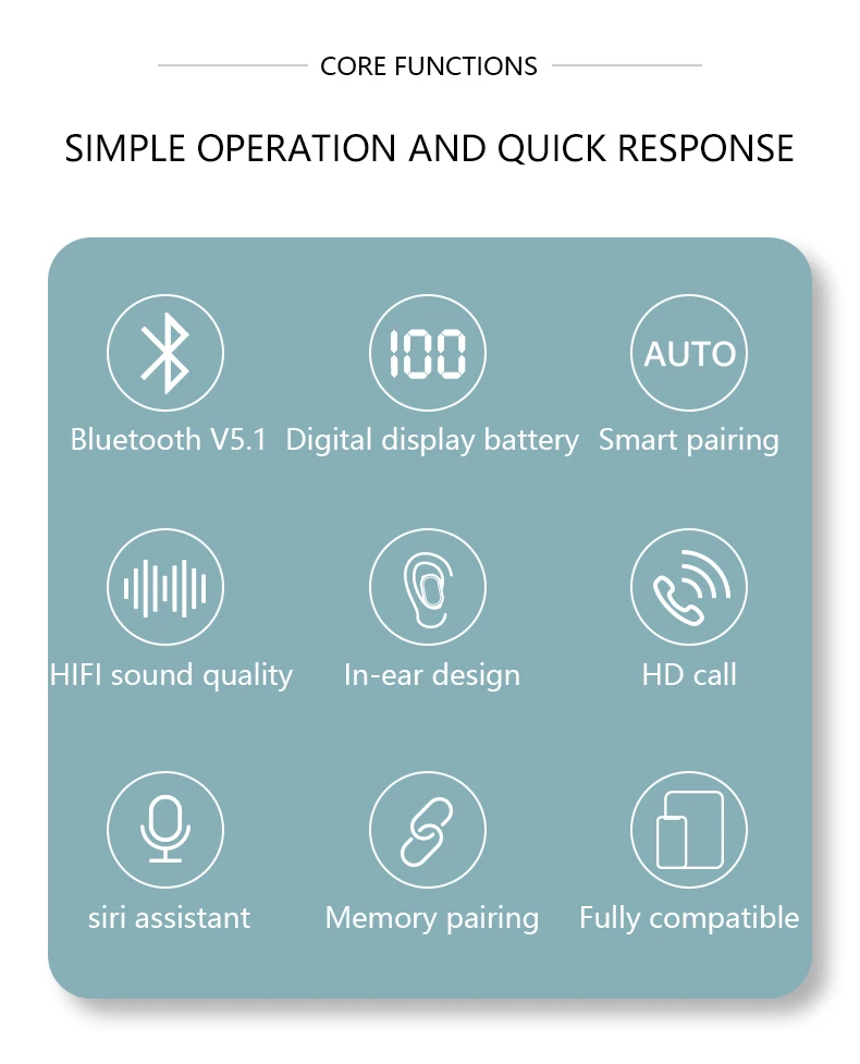 

2021 Stereo Wireless Bluetooth Earphones TWS Noise Cancelling Music Headphones With LED Battery Display Mic Headset For Xiaomi