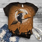 Женская Повседневная летняя модная футболка на заказ, футболки с 3D принтом на Хэллоуин, удобные уличные рубашки, топ, Прямая поставка