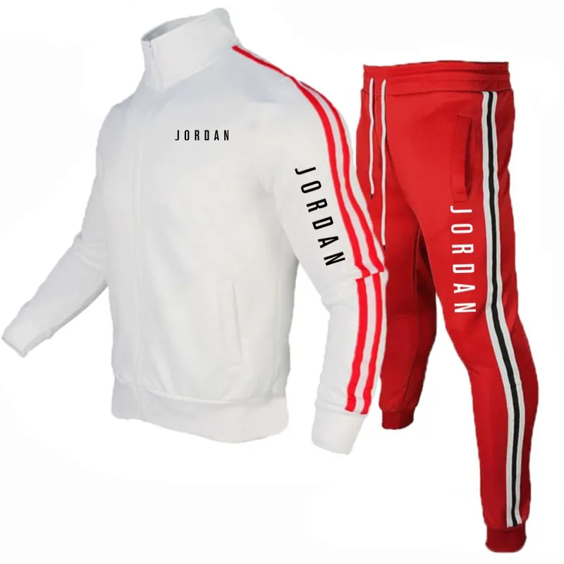 

Fashion 2 Pieces Men's Brand Sets Zip Coat+Pants Two Pieces Casual Tracksuit Male Sportswear Fitness Jogging suit Men's Suits