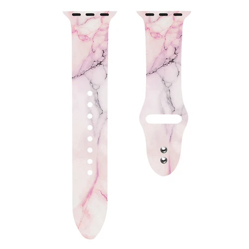 Pink marble Мягкий силиконовый ремешок для Apple watch band 5 4 44 мм 40 мм Рождественский подарок с цветочным принтом наручный ремень iWatch 5 4 3 38 мм 42 мм ремешок для часов - Цвет ремешка: Pink marble