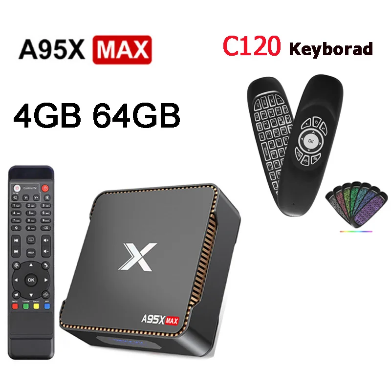 4GB 64GB C120 A95X MAX Android tv Box Amlogic S905 X2 четырехъядерный Cortex A53 2,4G& 5G Wifi BT HDD HDMI2.1 USB3.0 Android 8,1 1000M ТВ-приставка - Цвет: 4GB 64GB C120