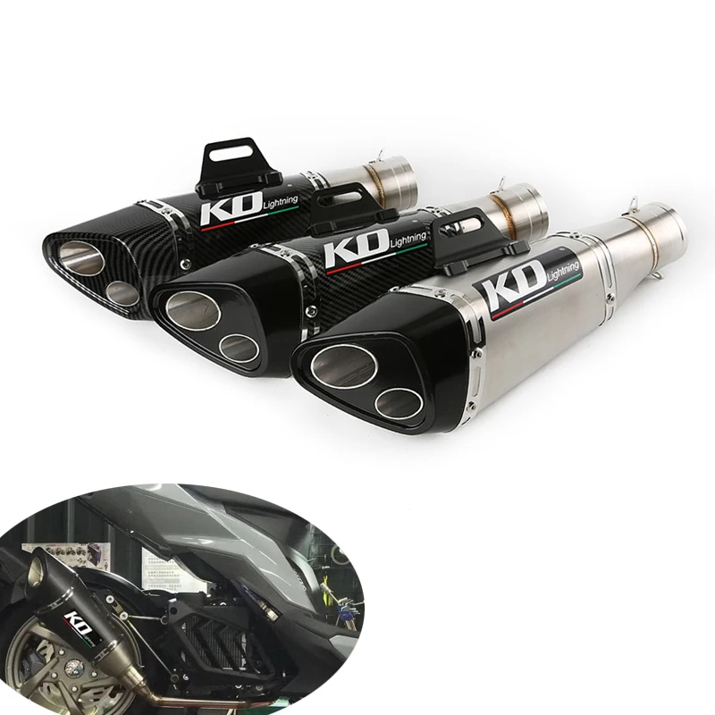 

Triangle Dual-outlet 51 mm Motorcycle Exhaust Muffler Pipe No DB Killer Escape Stainless Steel for CBR500R ZX10R Z750 GSXR1000