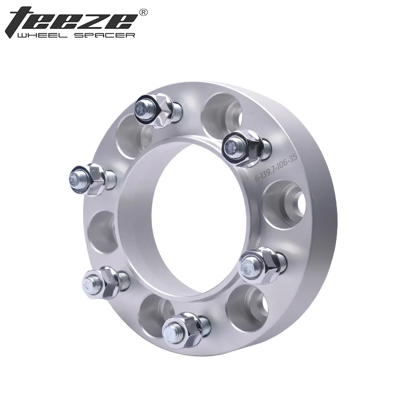 Silver - Thick 38mm TEEZE T7075-T6 алюминиевый сплав Черный концентратор центральный колесный Проставка 6x139,7 адаптеры 6x5,5 CB 106,1 мм для Prado Land Cruiser 2 шт - Цвет: Silver - Thick 38mm