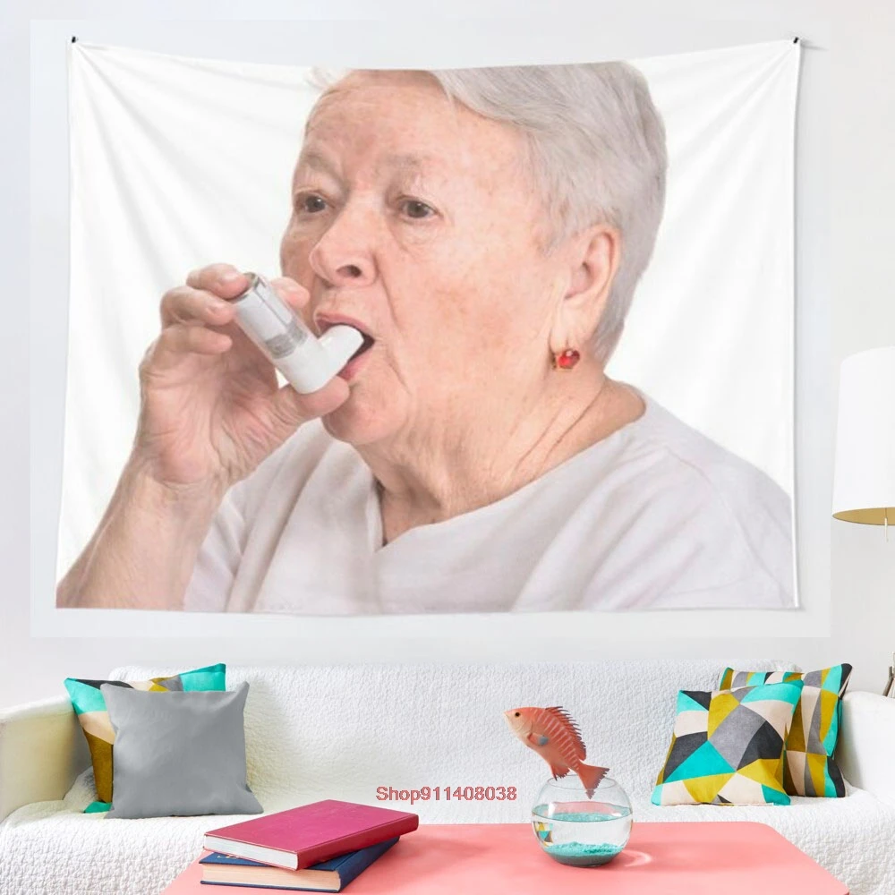 Бабушка с ингалятором гобелен для украшения стен мандалой в богемном стиле хиппи