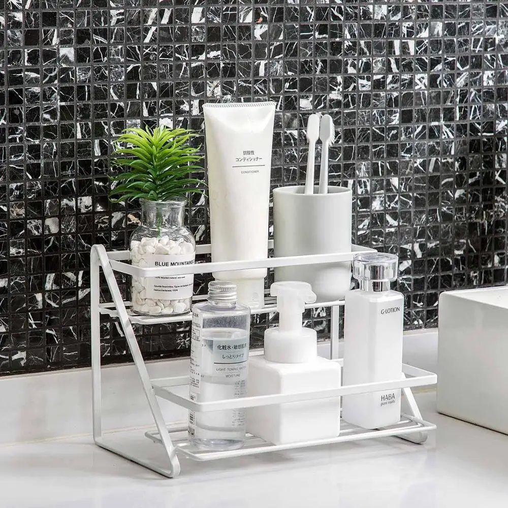 Двухслойная полка-органайзер для кухни Полка специй ванная комната настольная