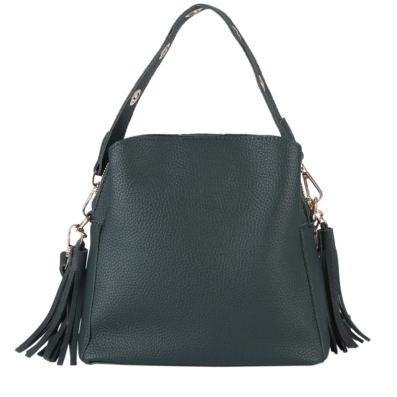 Модная женская сумка ведро винтажная мессенджер с кисточками