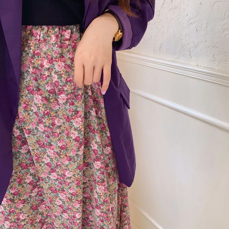 

Alien Kitty 2020 Summer New Women Skirt Female Floral Skirts Elastic Waist lovely Casual A-line Fashion All-match Lady Office