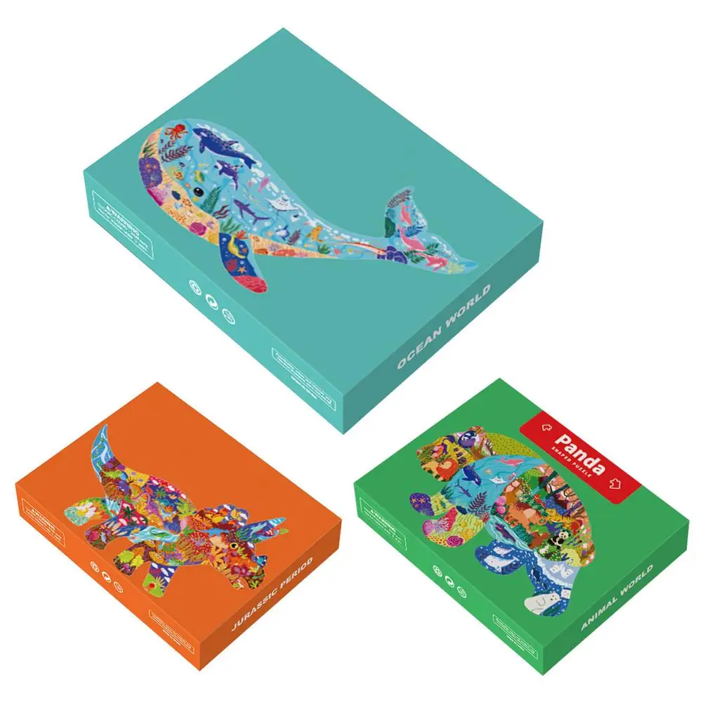 

Educational Animal Puzzles For Children Aged 4-8 Animal Lovers Sturdy Kids Whale-Shaped Cardboard Toy