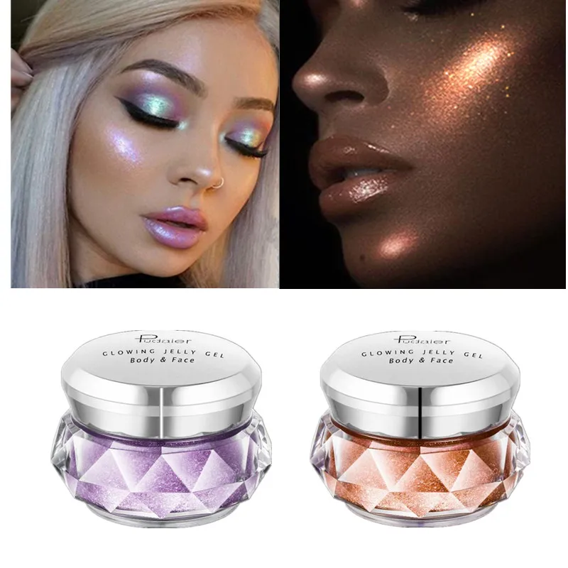 

Face Marker Stitch Jelly Gel Mermaid Eyeshadow Glow Body Glitter Festival Illuminador Golden Liquid Phosphor Bronze