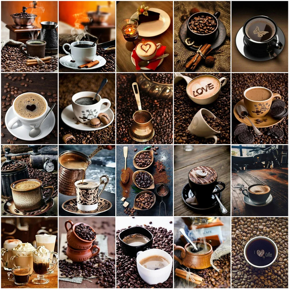 

HUACAN 5D DIY Diamond Painting Coffee Diamond Embroidery Cup Full Square Round Mosaic Rhinestone Decoration For Home