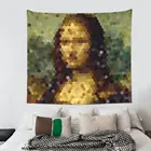 Гобелен Мона Лиза шестиугольник пиксель Красочный полиэстер настенное украшение для комнаты фон ткань колдовские настенные гобелены