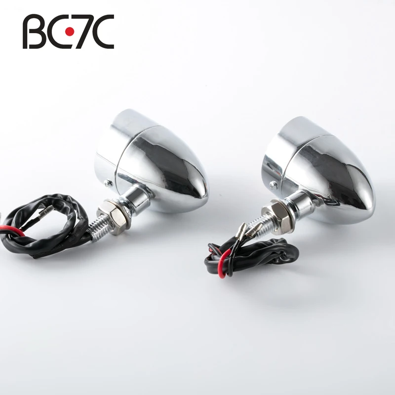 Universal Motorcycle Black Bullet Turn Signal Light Amber Lamp For Harley Suzuki Kawasaki Yamaha Chopper Bobber |