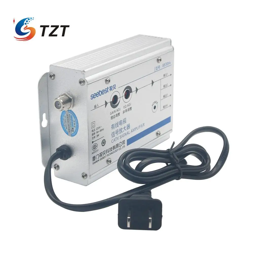 TZT Seebest 8830H4 CA tv 1 в 4 из CA ТВ усилитель 30 дБ регулируемый кабель ТВ усилитель сигнала 45-860 МГц 2 Вт