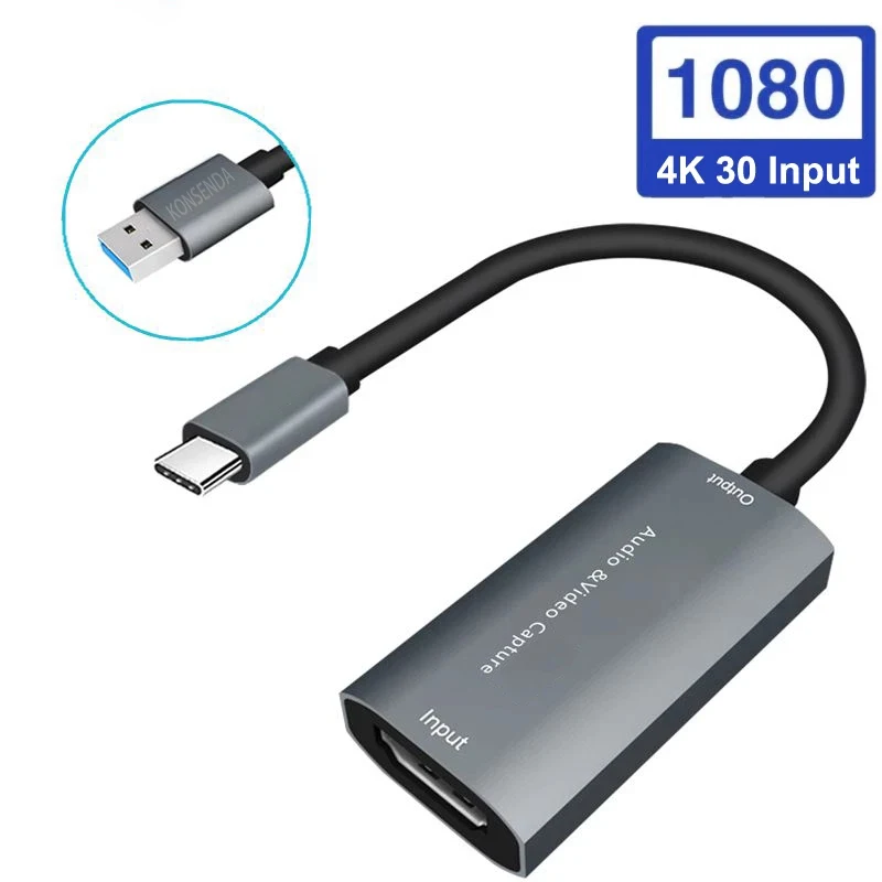 4K 1080P Тип C HD Карта видеозахвата USBC USB 2 0 видео захвата для PS4 PS5 переключатель
