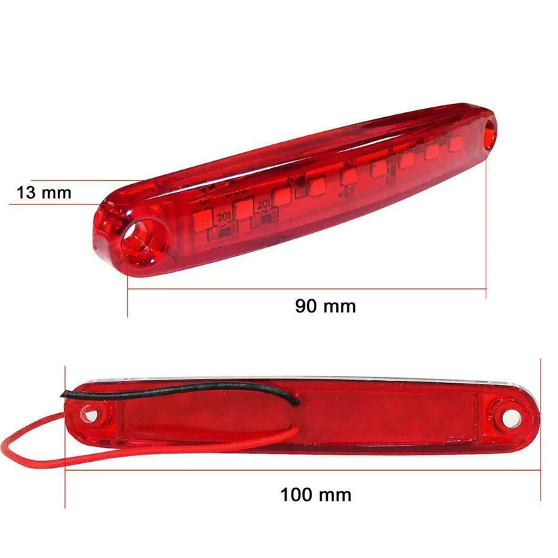 10 шт. Красный 9 светодиодный для автобуса, грузовика, прицепа грузовика 24 В светодиодный фонарь Боковой габаритный фонарь Водонепроницаемый светодиодный фонарь задний индикатор парковки