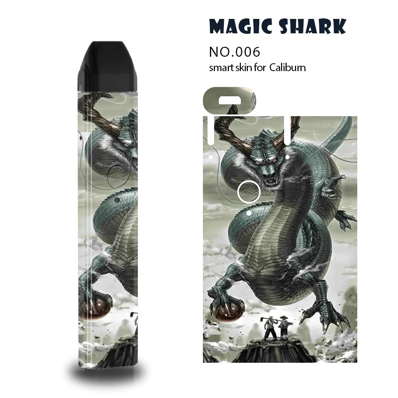 Модный чехол-наклейка с рисунком дракона орангутана и камня 2.5D для Uwell Caliburn |