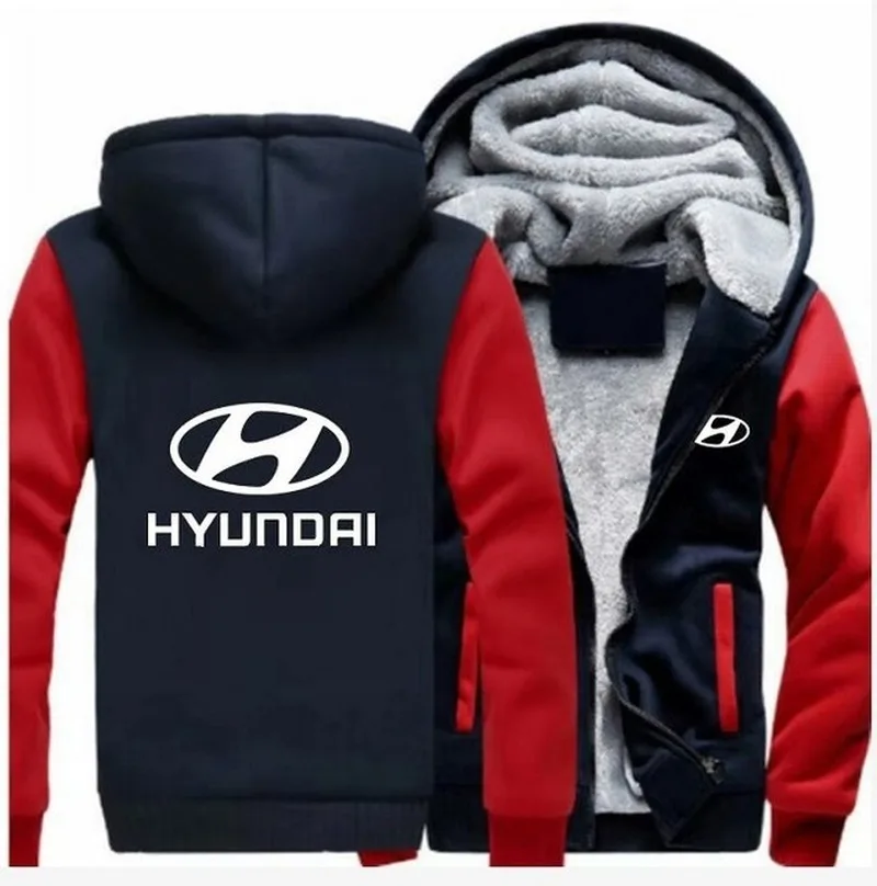 

2021 NEW Winter Thicken zipper Hoodies for Hyundai sweatshirt men Winter zipper jacket coats male Clothes