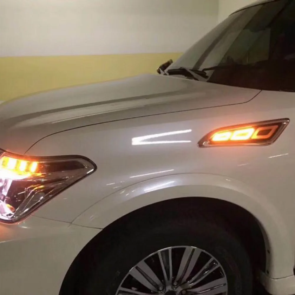 Дневные ходовые огни со светодиодный подсветкой для Nissan патруль 2012-18 и Infiniti QX