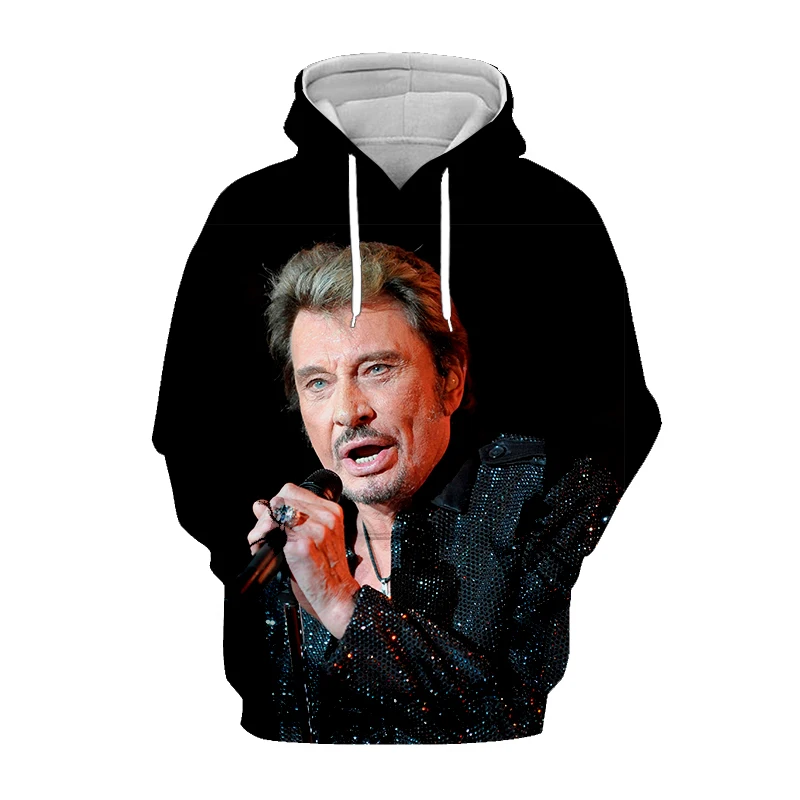 

SONSPEE Johnny Hallyday France Elvis Hoodie 3D Print Men Women Winter Fashion Rock Harajuku Hoodies Long Sleeve Black Streetwear