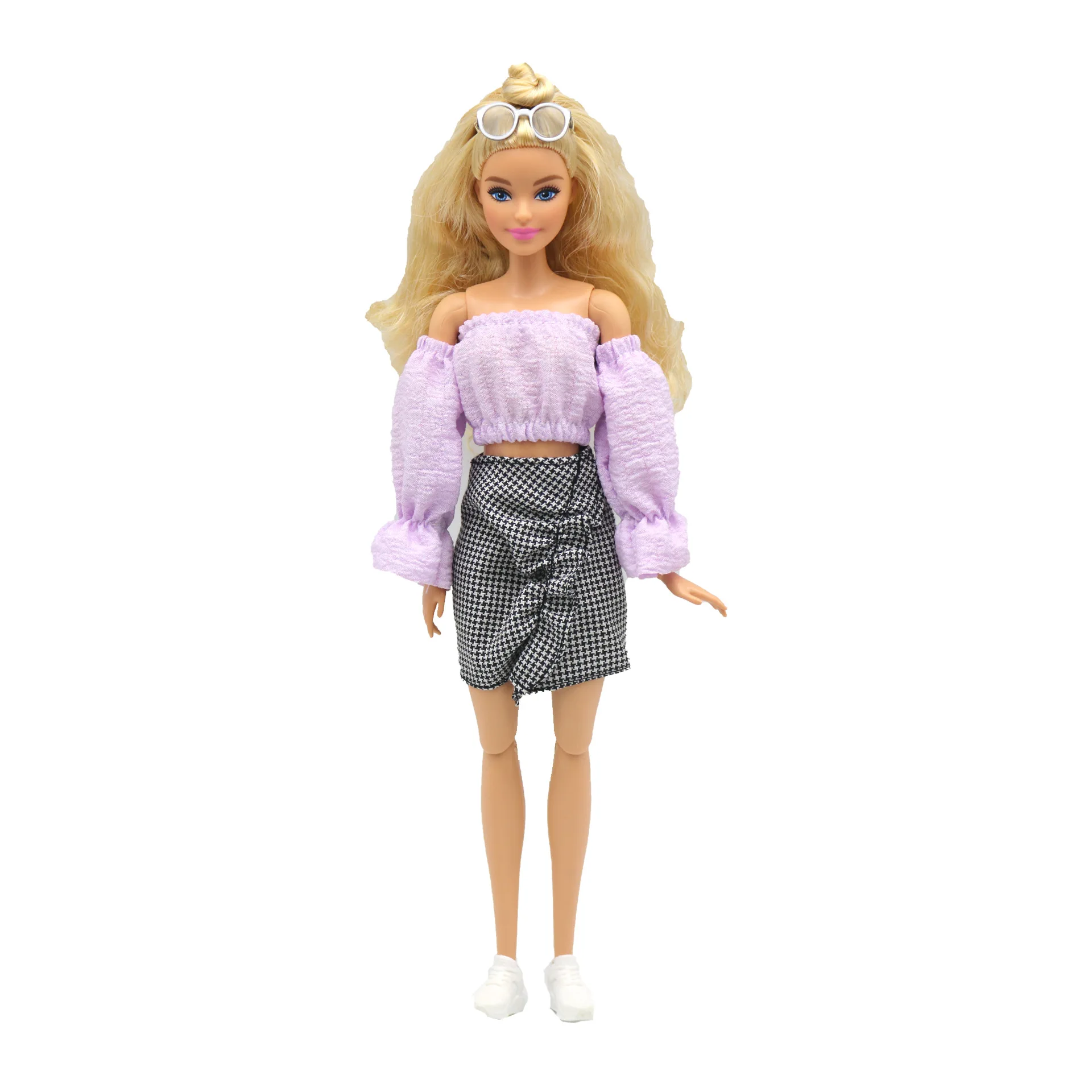 Одежда для куклы Барби 1/6 BJD рубашка с пышными рукавами юбка шорты одежды