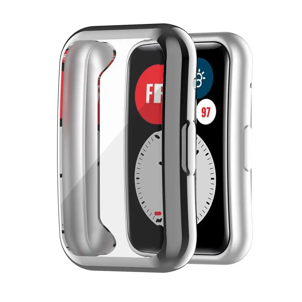 

Soft Protective Cover For Huawei Watch Fit Case Full Screen Protector Shell Bumper Plated Cases For Fit Watch Watch Accessories