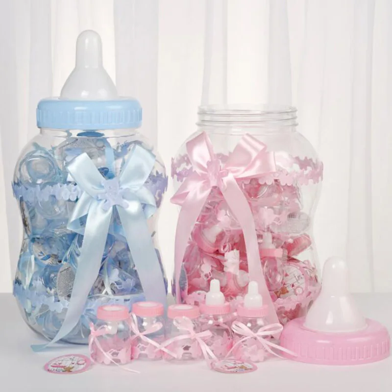 Transparent Milk Bottle Shape Candy Box Baptism Christening Gift Birthday Party Favors Packaging Bags For Business Gift Box