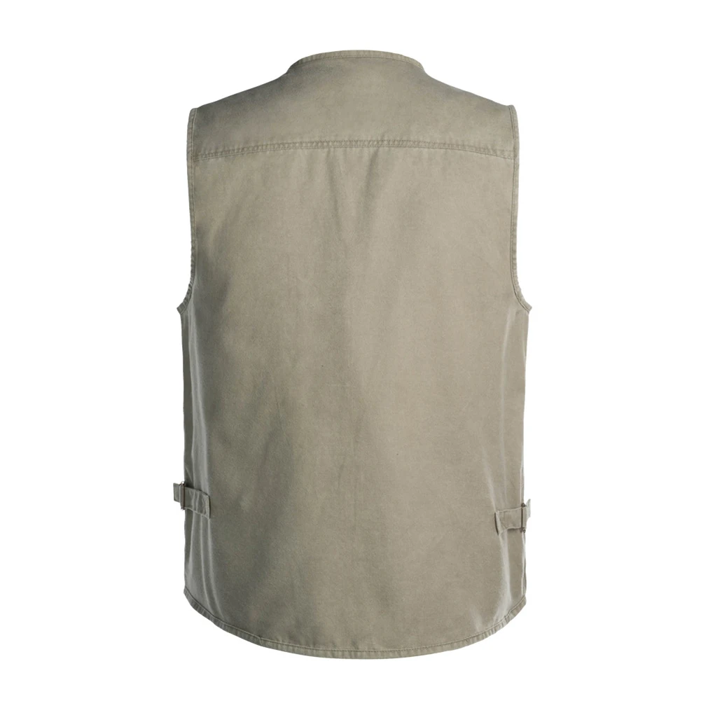 Жилетка мужская повседневная хлопковая без рукавов жилет со множеством карманов