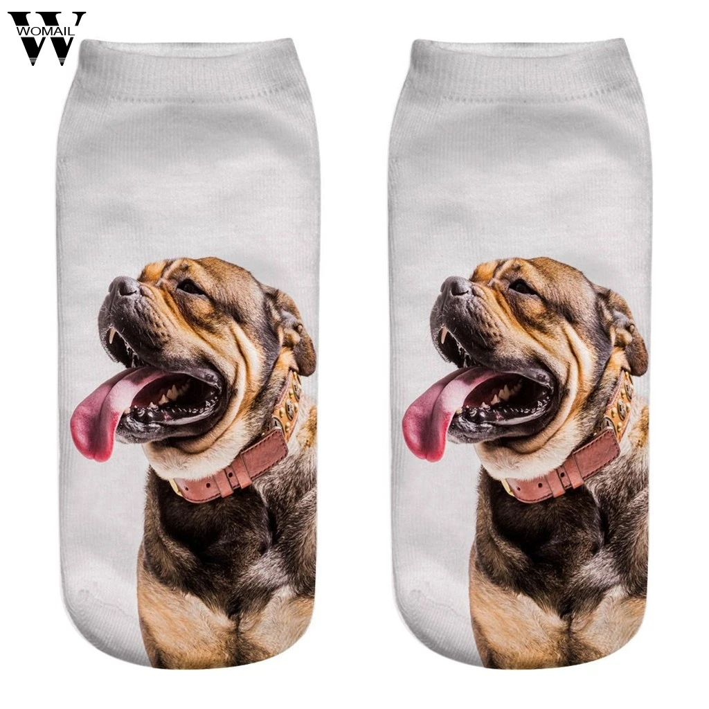 Womail женские носки до лодыжки с объемным изображением забавной собаки милые