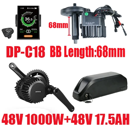 C1848V1000W48V17.5A Bafang мотор 48В 500/750/1000w BBS02 BBSHD Электрический велосипед Conversion Kit с Батарея в, 36 В, 48 В, 13/17. 5ah, фара для электровелосипеда в двигателя комплект BBS01 - Цвет: C1848V1000W48V17.5A