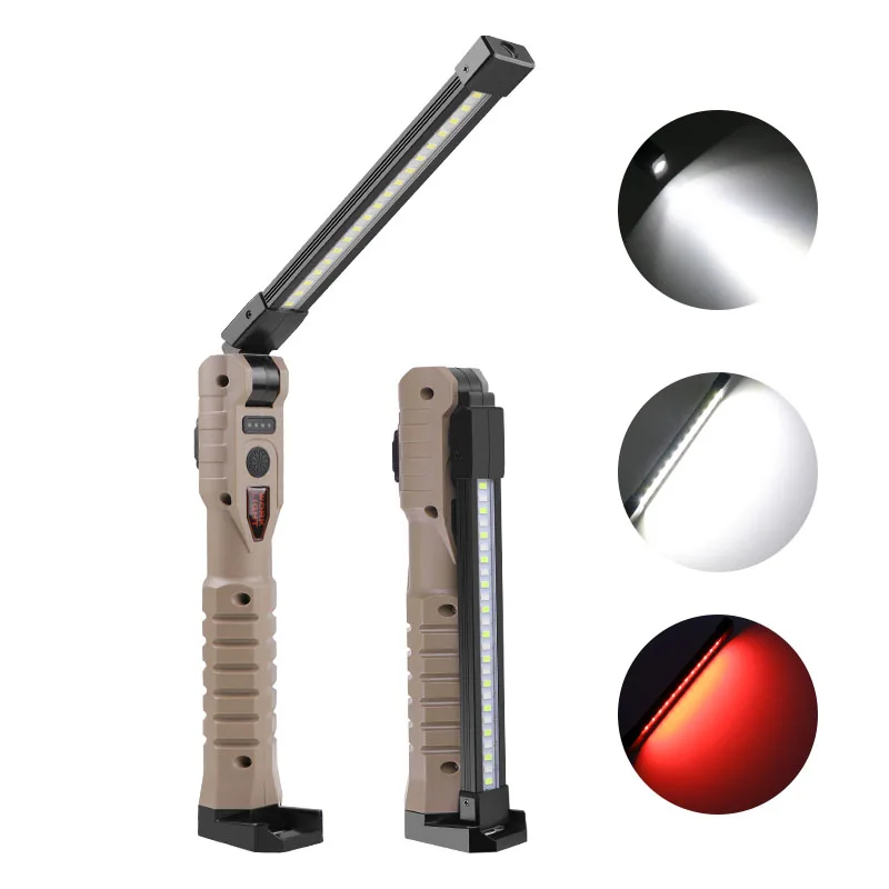 

Folding Led Work Light Type-C Charging Double-Sided Red White Led Handheld Camping Light Portable Tools Light Aluminum Alloy