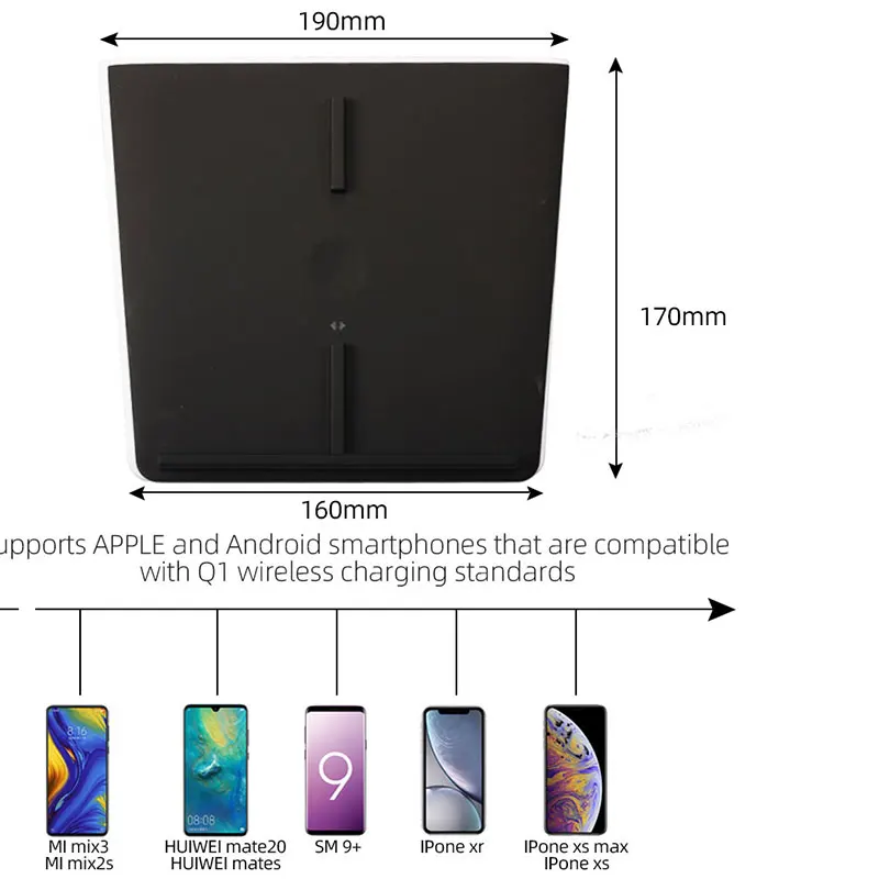 Аксессуары для интерьера бренда Tesla Model 3 беспроводное двойное зарядное