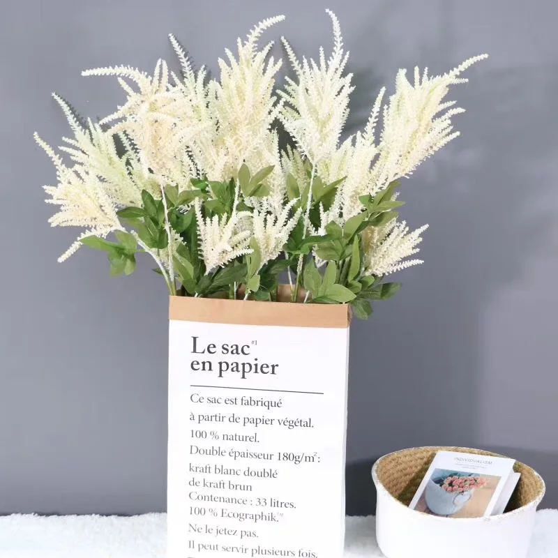 Многоголовый искусственный цветок Лаванда пластик букет Свадебная домашняя