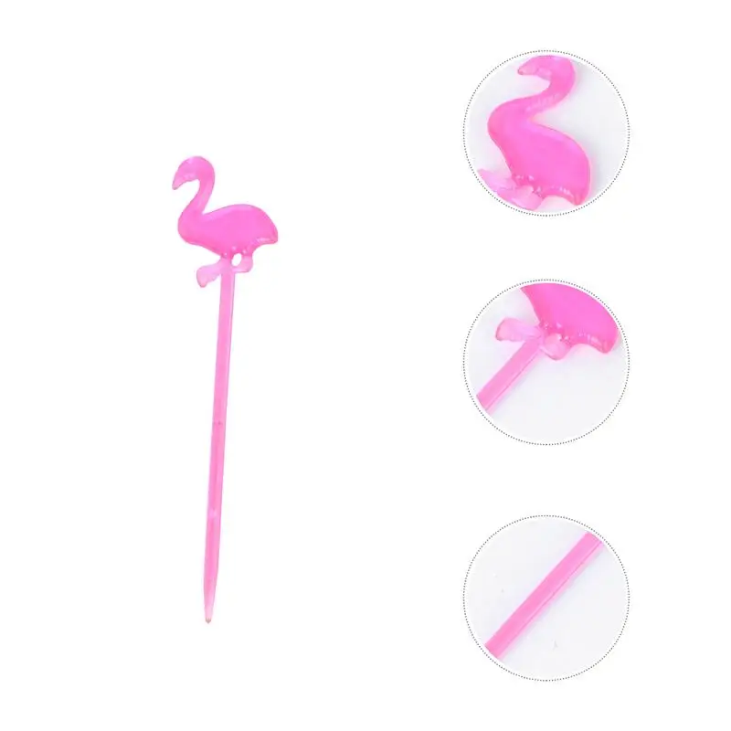 50 шт. Буфетная вилка десерты для торта палочки салата пищевые с фламинго