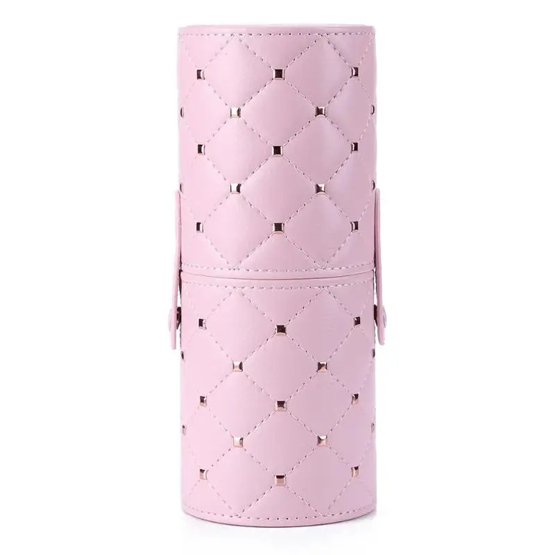 M Pink 20x8cm Модный держатель для макияжа, чехол из искусственной кожи, дорожная подставка для ручек, для хранения, косметические кисточки, кисточки в сумке, органайзер, инструменты для макияжа - Цвет: M Pink 20x8cm