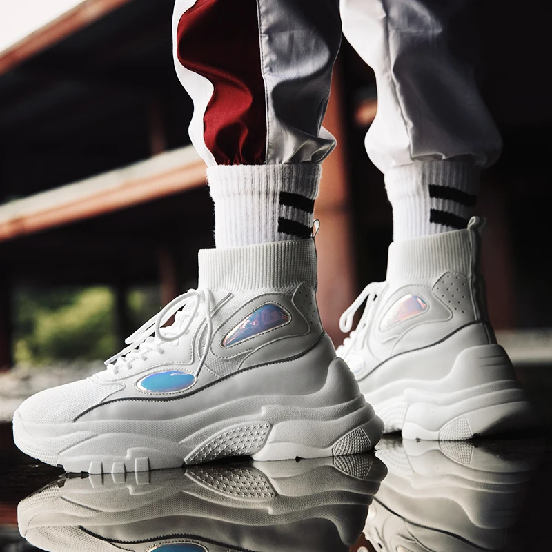 Кроссовки мужские высокие повседневная обувь для тенниса Модные кеды Осень