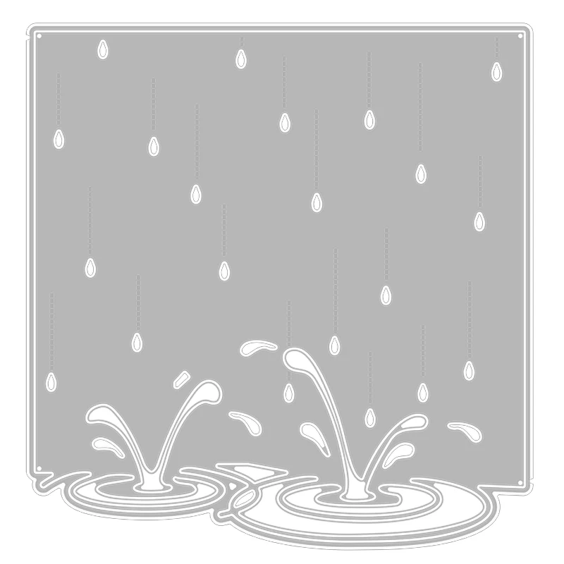 Новинка 2020 прямоугольные капли дождя фон дождь металлические режущие штампы для