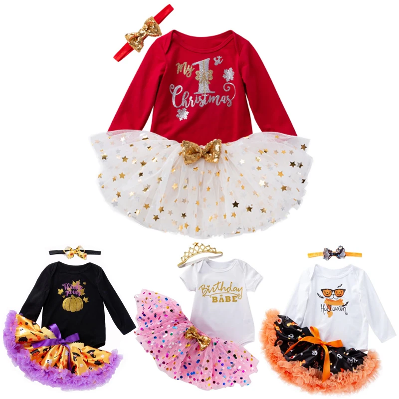 Мой первый Рождественский костюм для малышей платье принцессы на день рождения