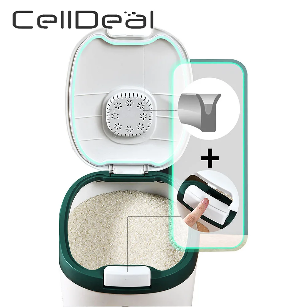 

5KG 10KG Kitchen Container Bucket Nano Insect-Proof Moisture-Proof Rice Grain Sealed Jar Home Storage Pet Dog Food Store Box