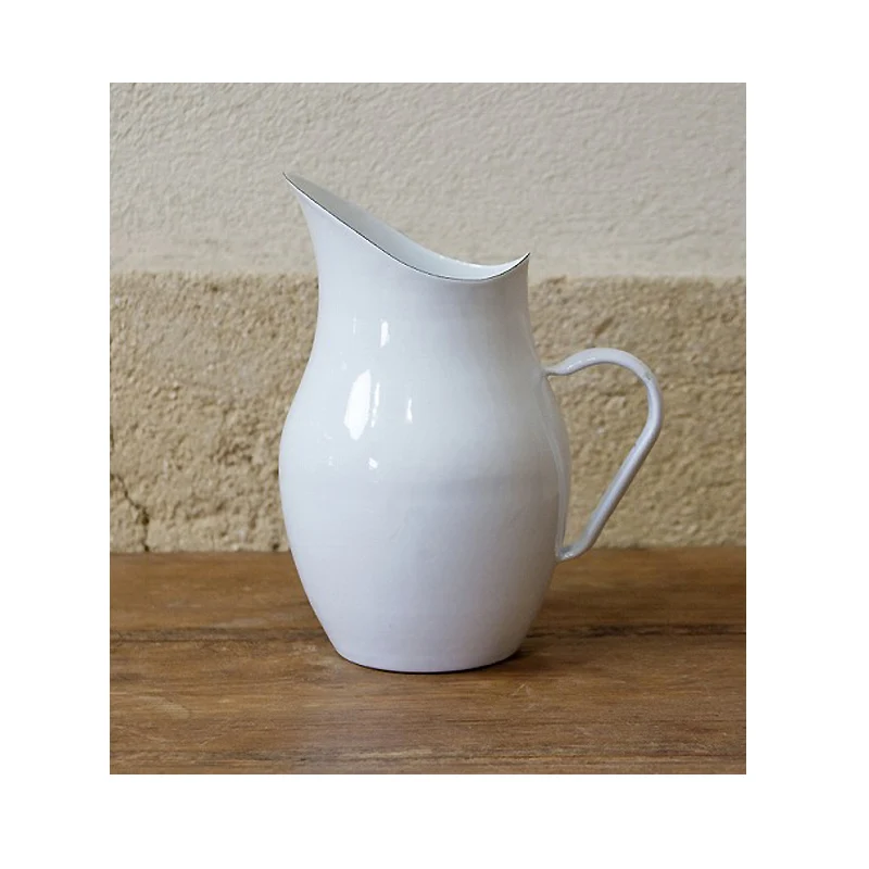 

tabletop stand antique white enamel jug flower vase