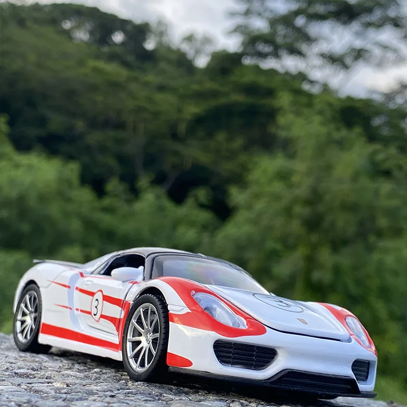 

1:32 Porsches Martini Модель гоночного автомобиля из сплава, Литые металлические игрушечные автомобили, Коллекционная модель автомобиля, имитация з...