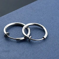 1pc unisex fashionable cool earring round non ear piercing hoop earring clip for daily wear