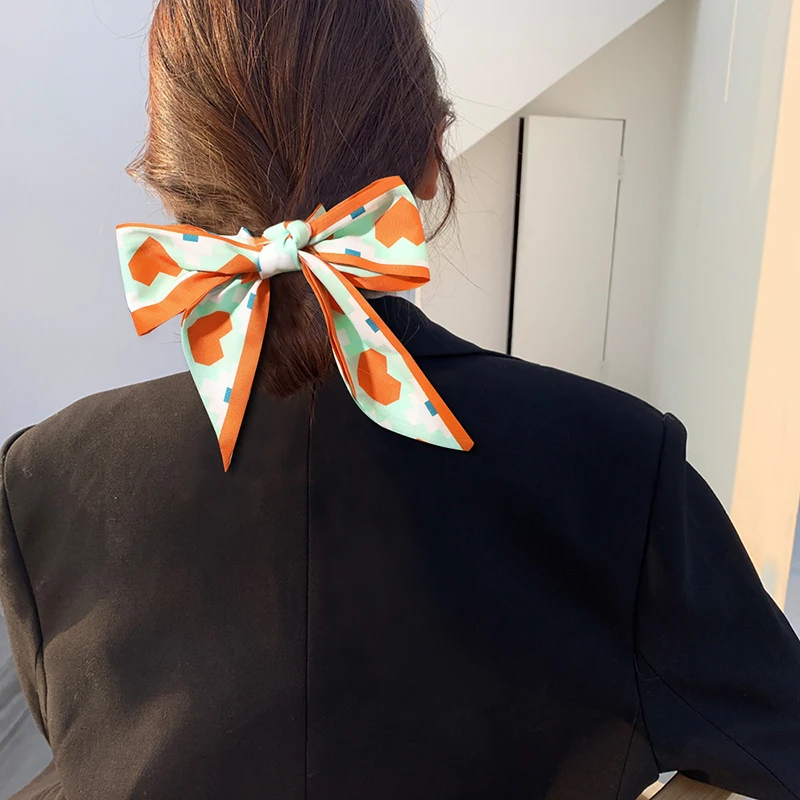 

Silk scrunchie ribbon summer hair band kawaii accessories scarf opaska do wlosow headbands for women tie designer fashion tiara