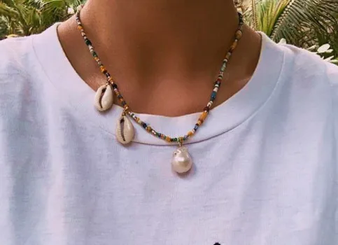 Ожерелье с подвеской из пресноводного жемчуга в стиле барокко | Украшения и