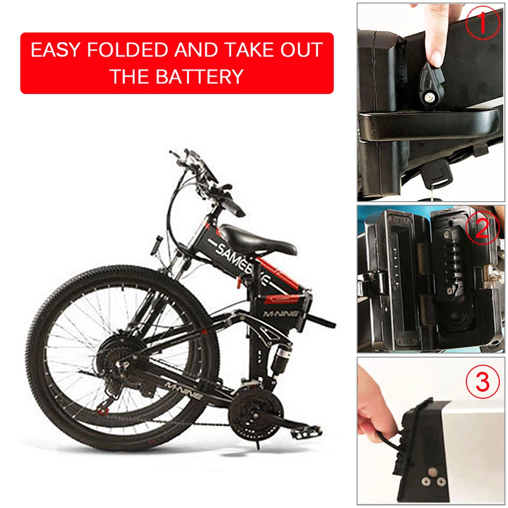 Ebike 26 Inch Folding Electric Bike Power Assist Bicycle E-Bike Spoke Rim Scooter Moped 48V 500W Motor | Спорт и развлечения