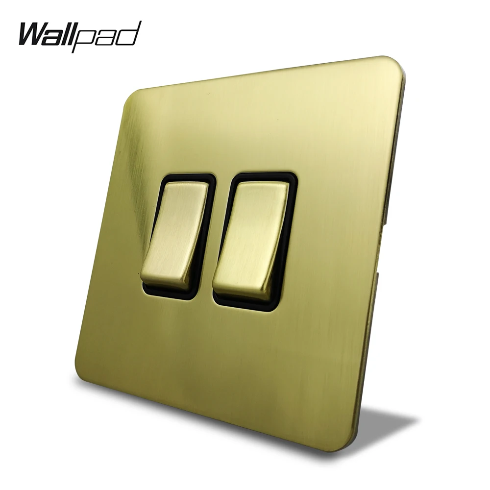 Wallpad Satin Gold 2 Gang 1 Way или Электрический настенный светильник кулисный переключатель