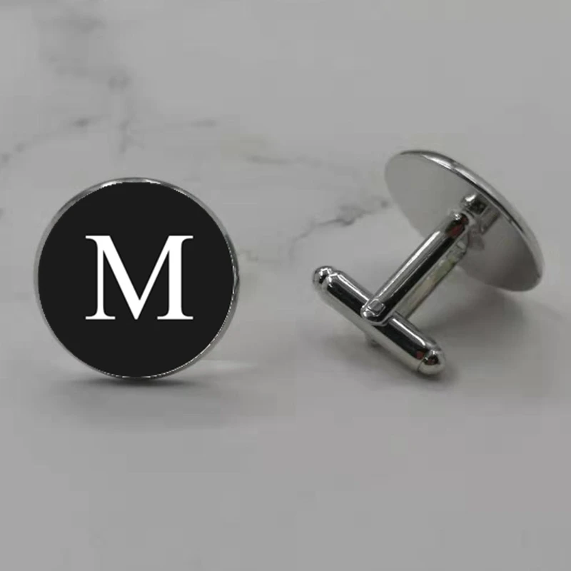 Новинка новые черные запонки с круглым вырезом и надписью D мужские для свадебной