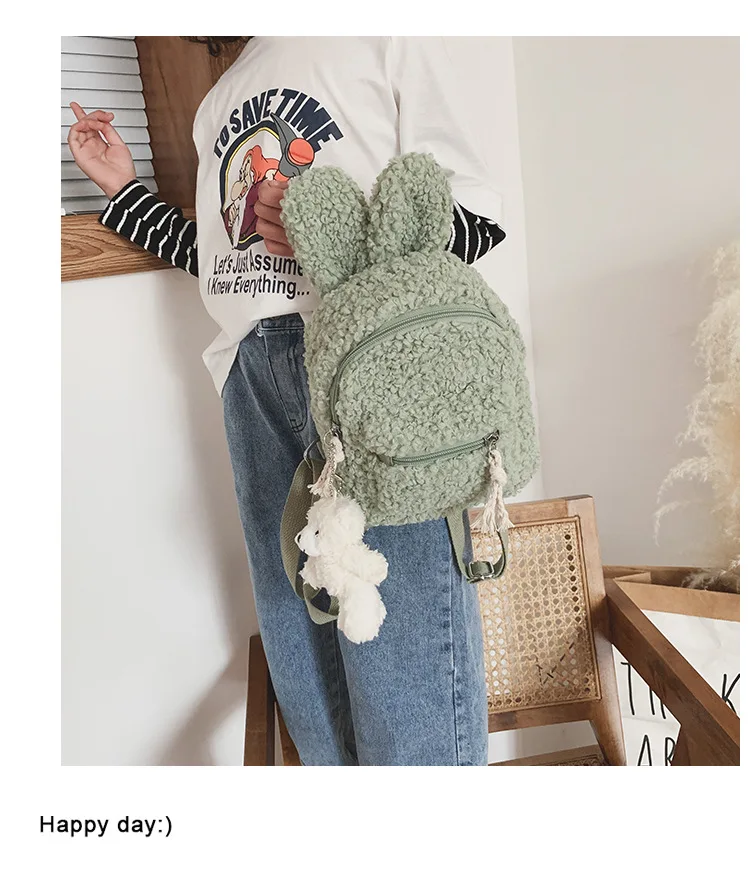 Kawaii плюшевый рюкзак для мальчиков и девочек с рисунком кролика, медведя, сумки для детей, милые школьные сумки, мягкие рюкзаки для малышей, новые