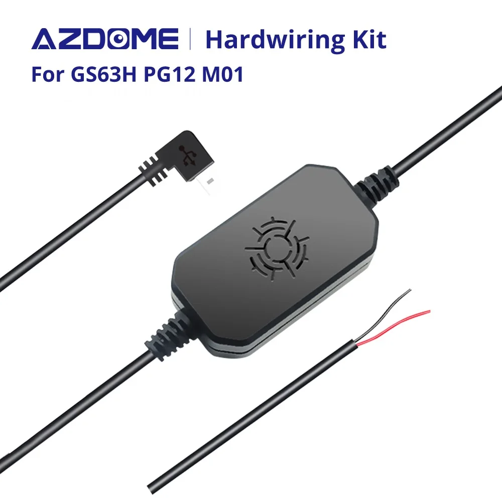AZDOME 12/24В до 5В 2а мини USB Hardwire Kit DVR кабель адаптера питания для M11 M06 GS63H PG12 PG02 Dash Cam