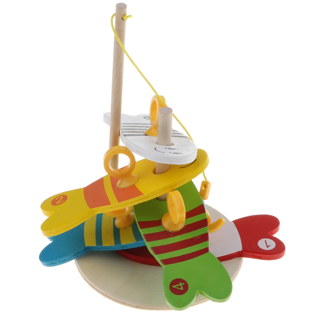 

Prettyia Wooden Educational Fishing Board Preschool Color Sorting